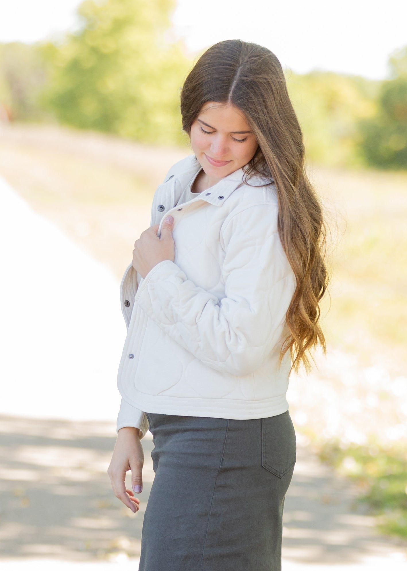 Redwood Quilted Button Up Jacket Tops