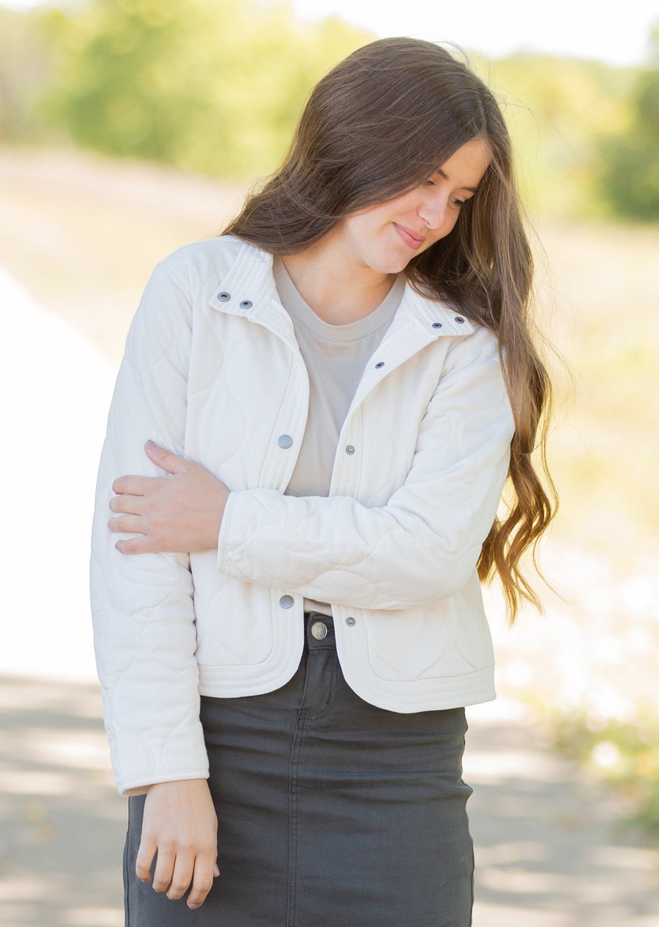 Redwood Quilted Button Up Jacket Tops