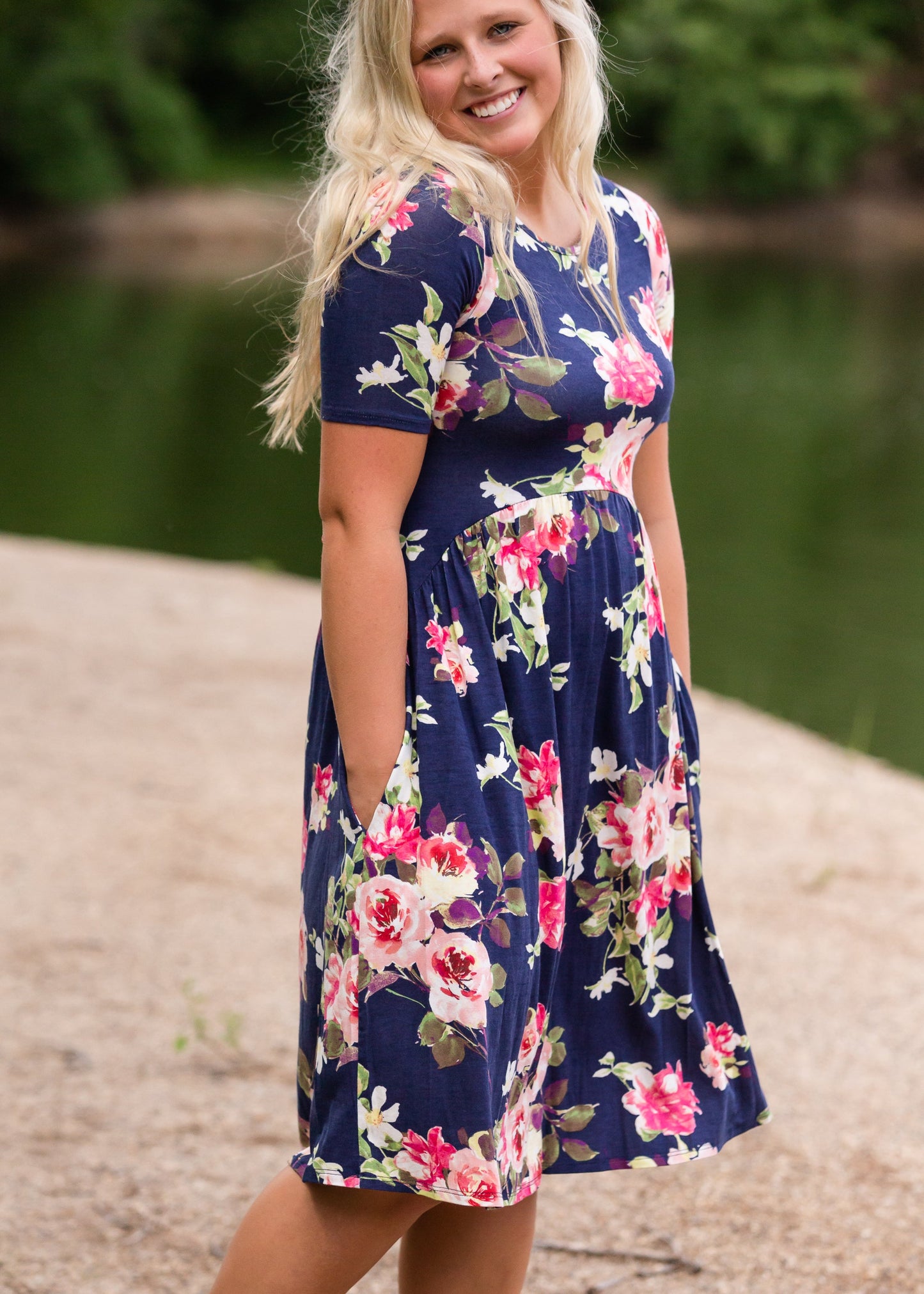 Refreshing Floral Empire Waist Midi Dress - FINAL SALE Dresses