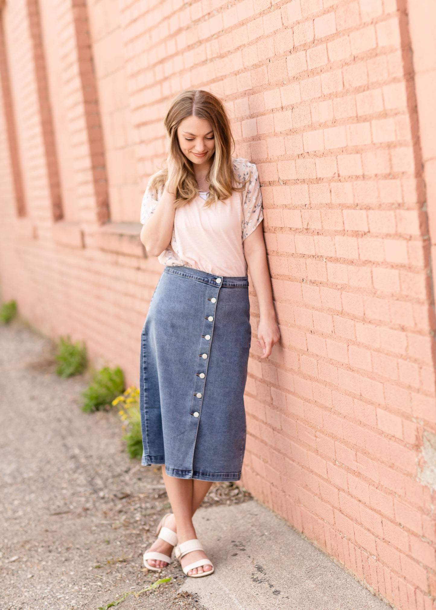 Ruffle Sleeve Top With Raw Edge Detail Tops