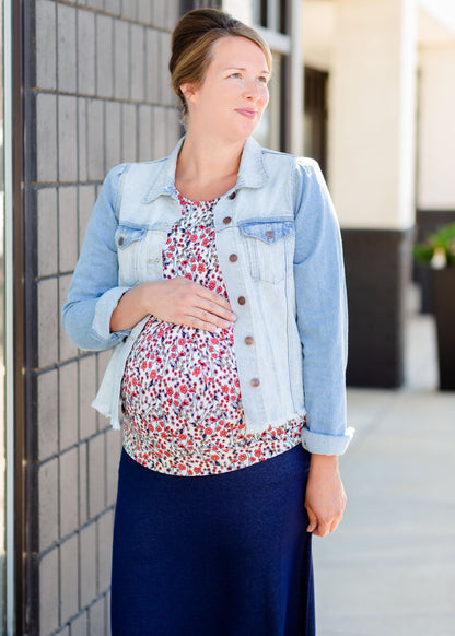 Short Sleeve Floral Print Top Tops