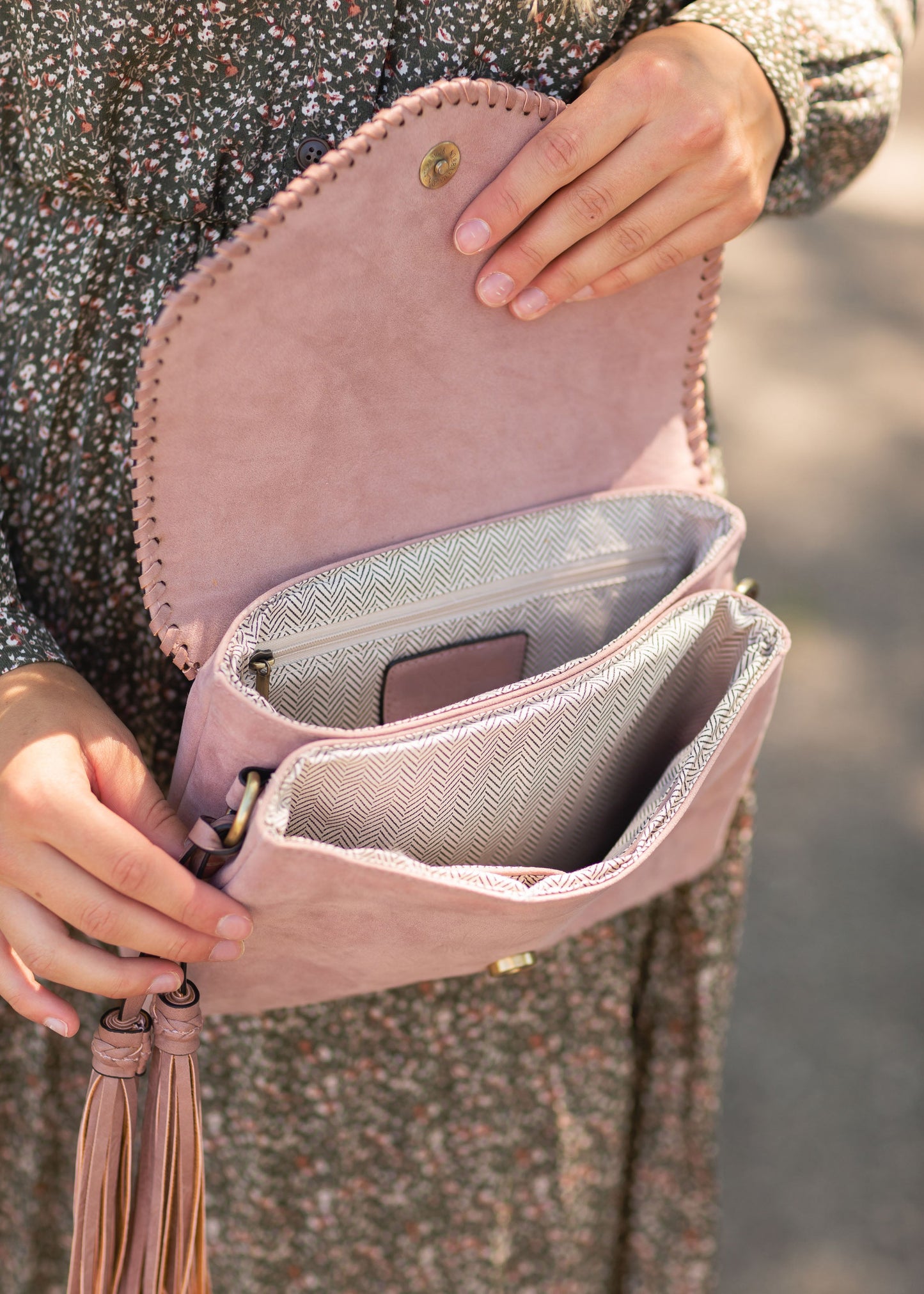 Sloane Suede Flapover Crossbody Accessories