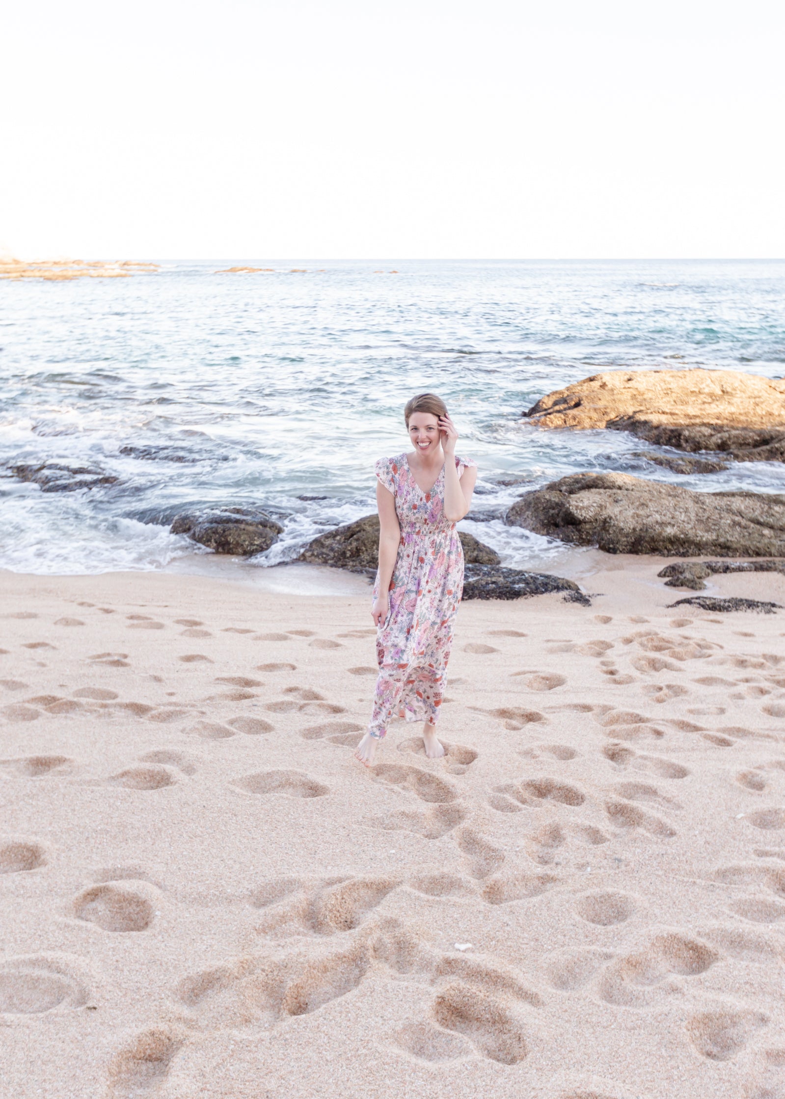 Smocked Floral Print Maxi Dress Dresses Polagram & BaeVely