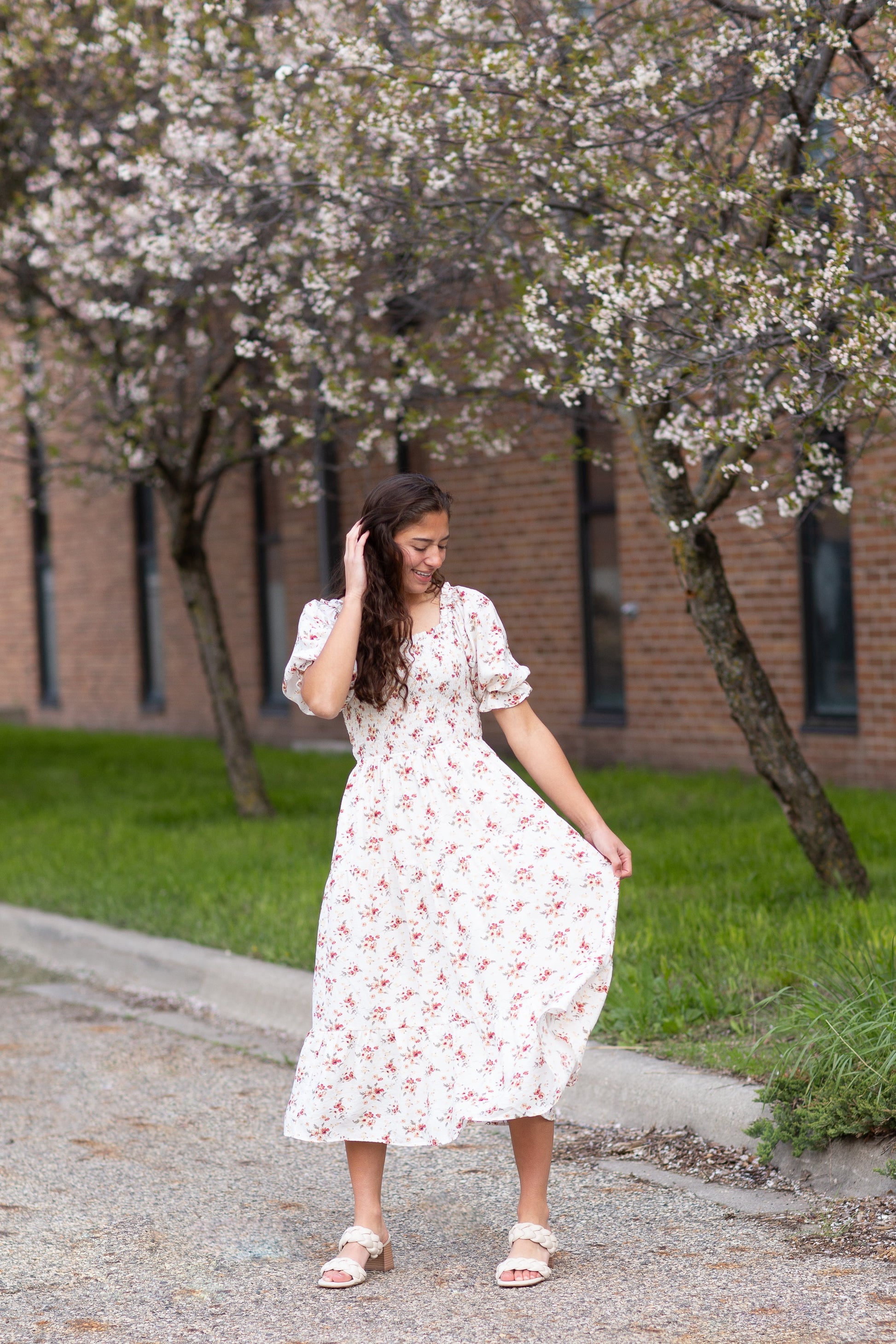 Square Neck Tiered Maxi Dress With Bubble Sleeves Dresses