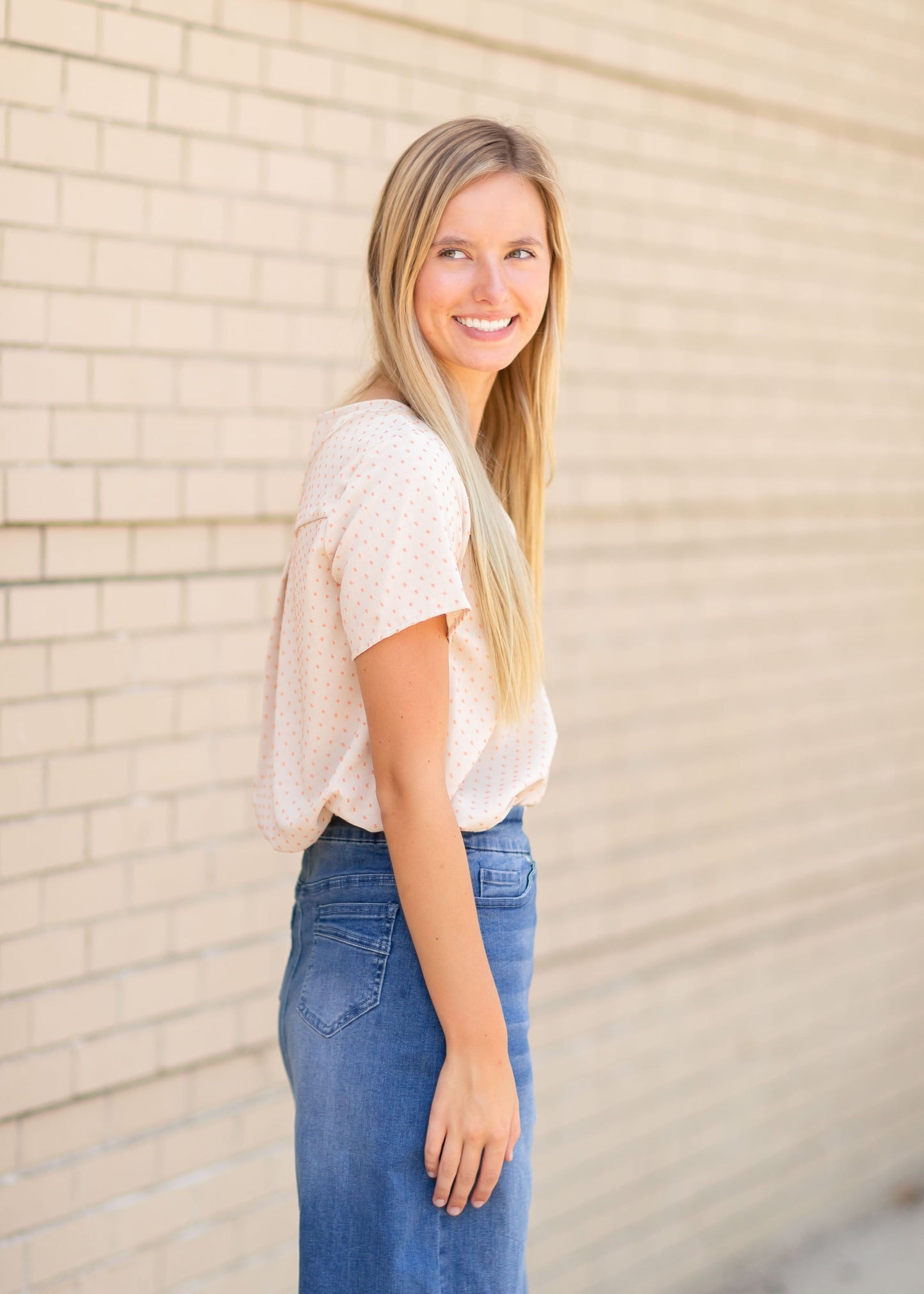 Swiss Dot Short Sleeve Top Tops