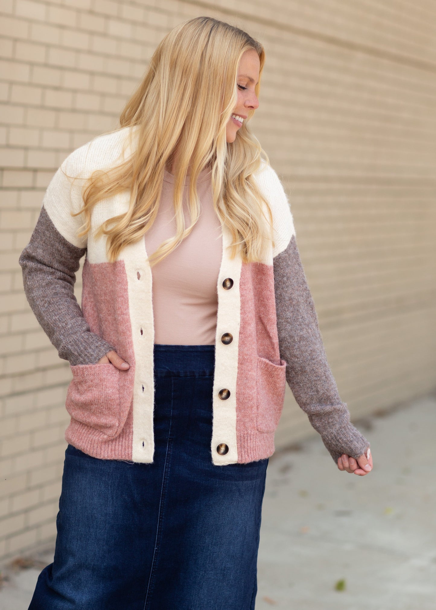 V-Neck Button Closure Cardigan - FINAL SALE Tops