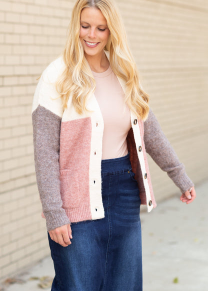 V-Neck Button Closure Cardigan - FINAL SALE Tops