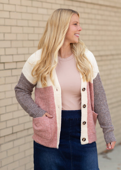 V-Neck Button Closure Cardigan - FINAL SALE Tops