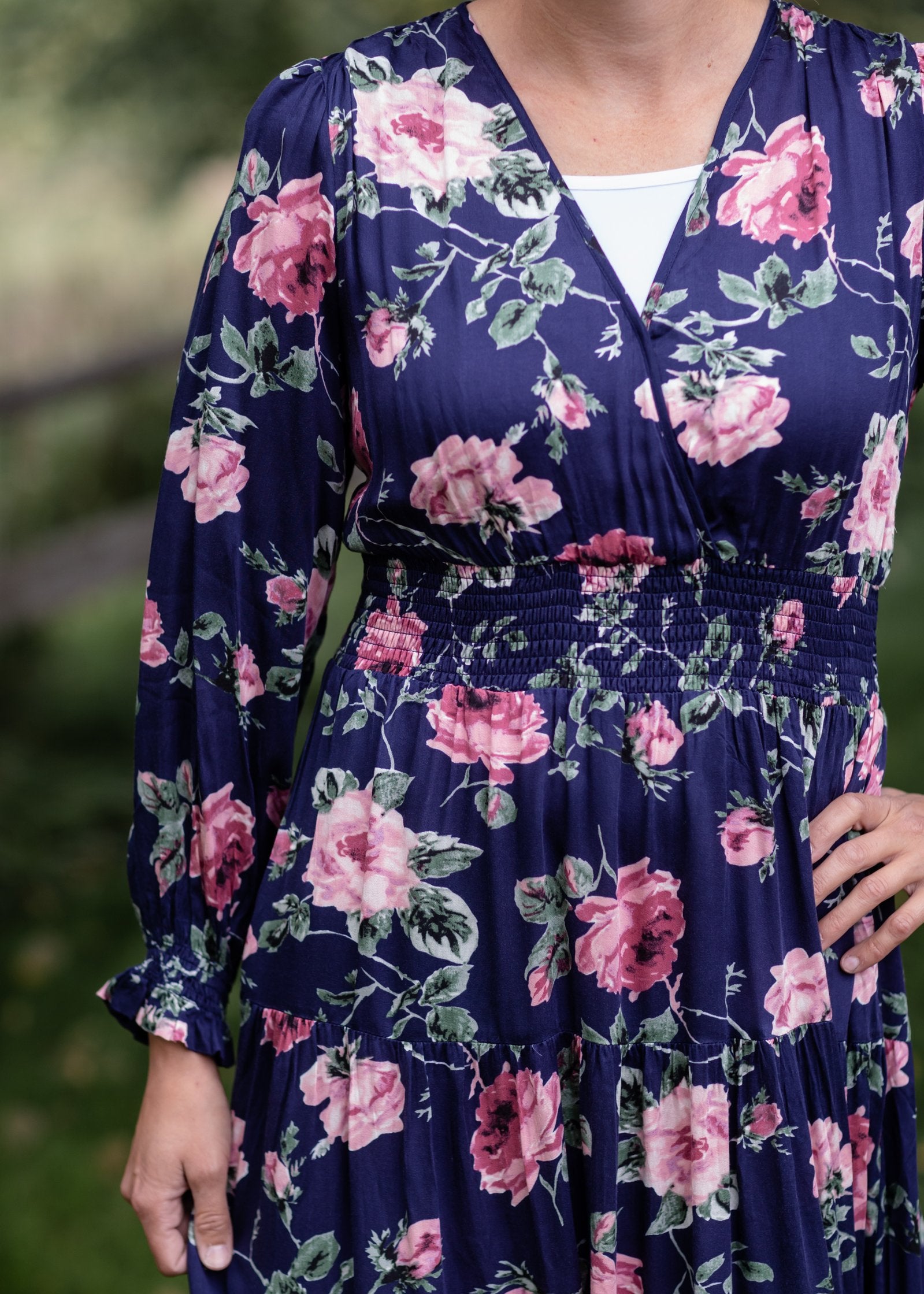 V-Neck Smock Waist Floral Maxi Dress Dresses Dress Forum