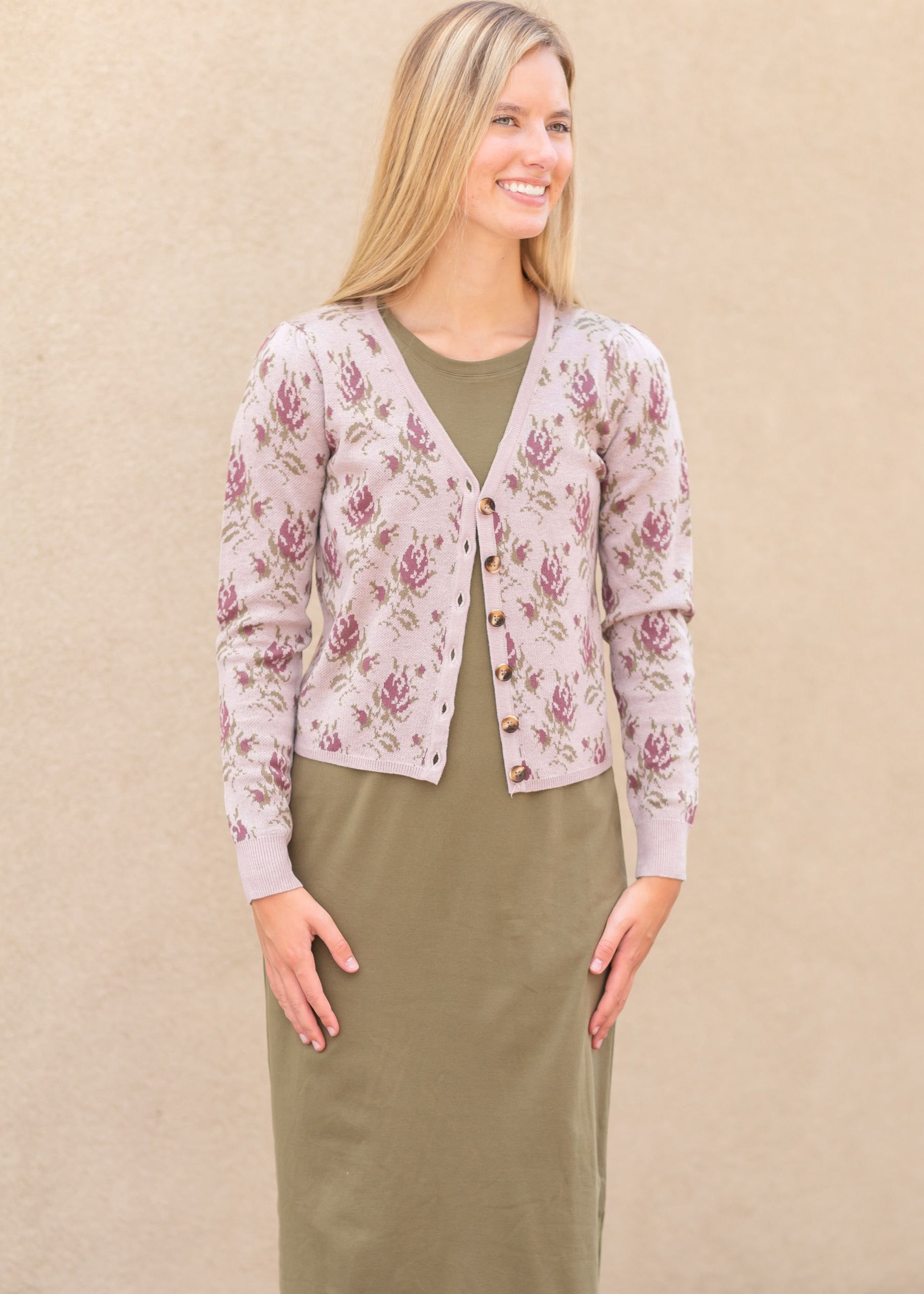 Verbena Floral Cardigan Tops