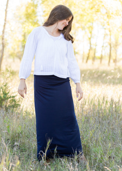 White Balloon Sleeve Top Tops