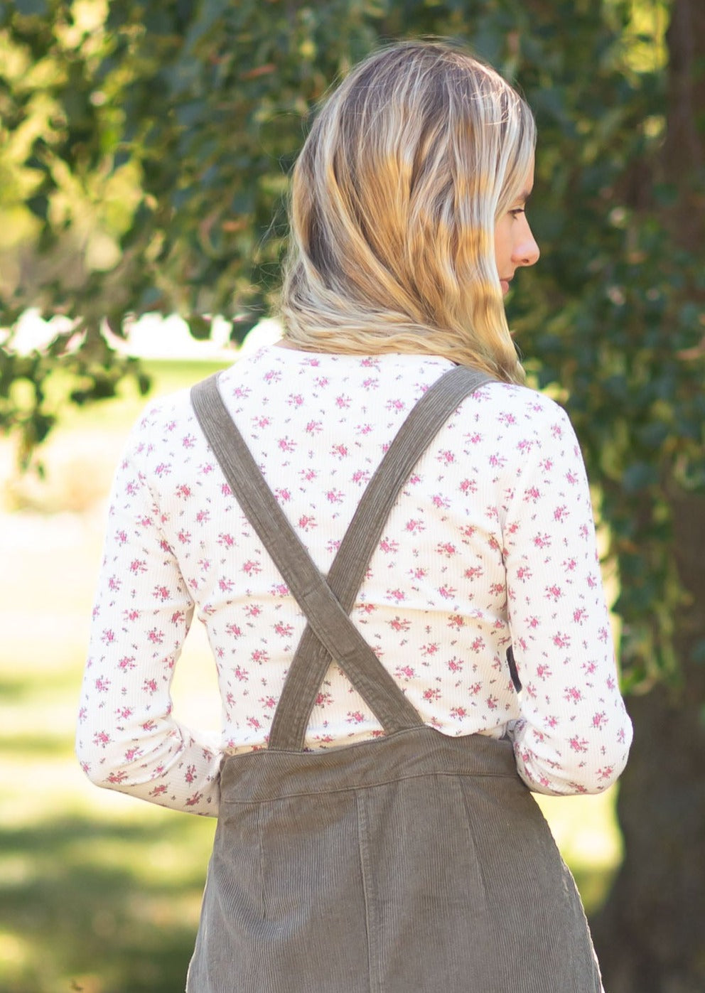 White Floral Long Sleeve Top Tops