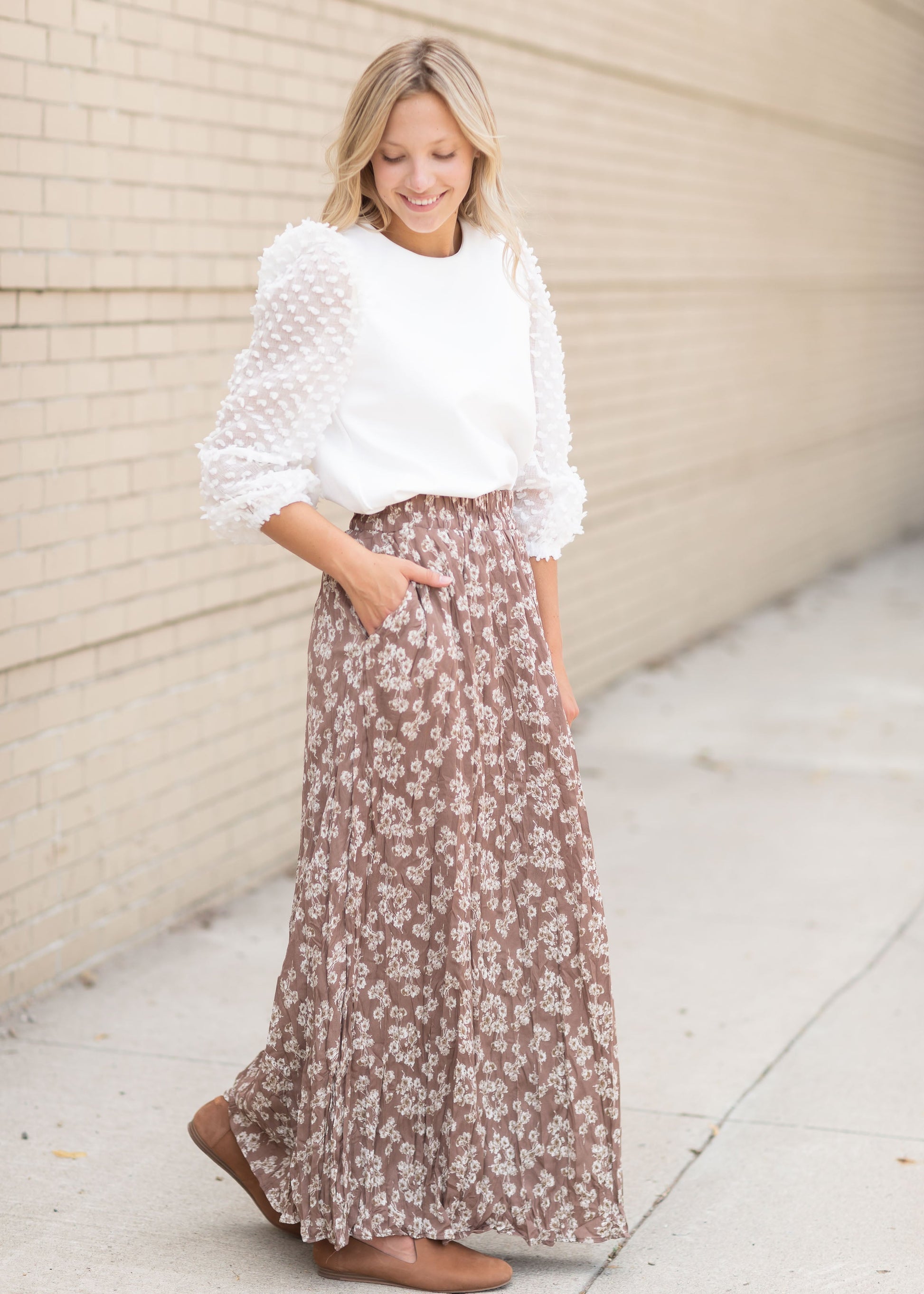 White Fringe Sleeve Knit Top Tops