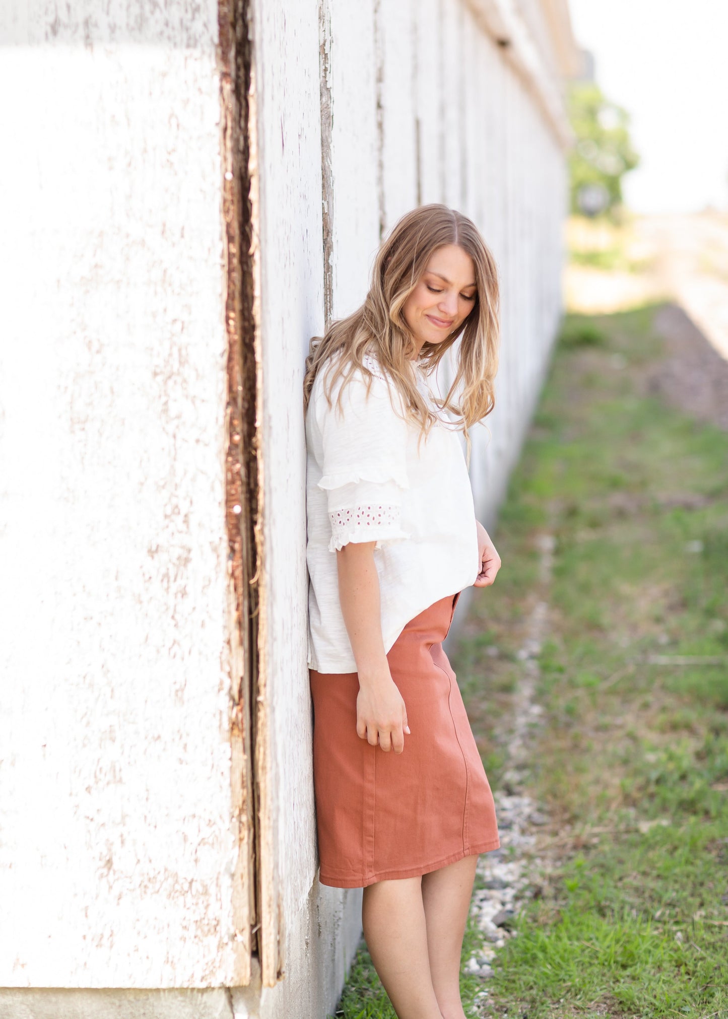 White Puff Sleeve Tee Tops