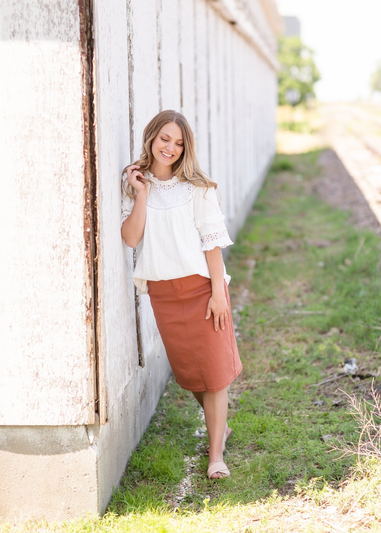 White Puff Sleeve Tee Tops