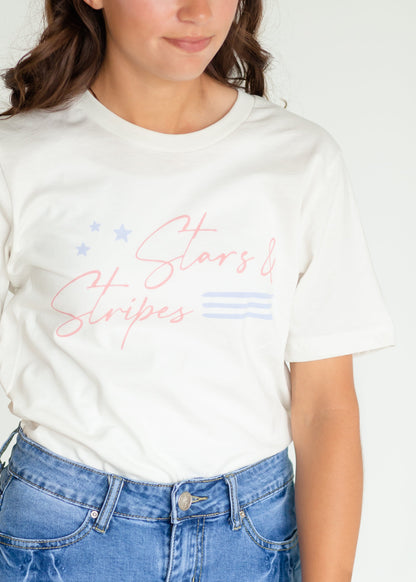 White Stars & Stripes T-Shirt Tops